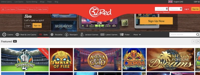 32Red Casino Lobby